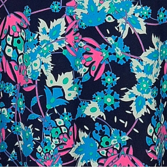 LuLaRoe Azure Midi Knee Length Stretchy Tropical Floral Skirt Size Medium M - Picture 5 of 5